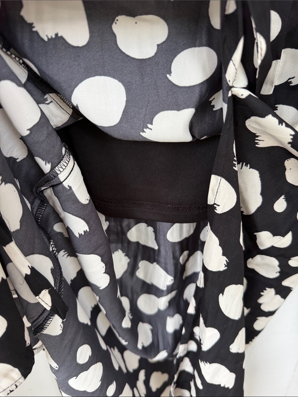 Versona Black & White Polka Dot Wrap Midi Dress - Picture 5 of 5
